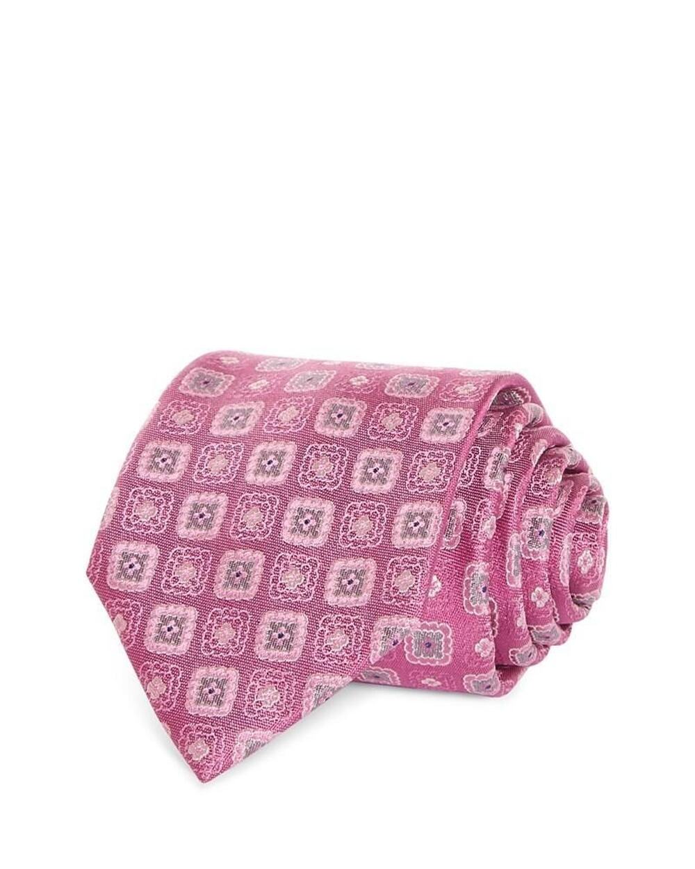 Silk Classic Floral Pink Medallion Tie Bloomingdale's Exclusive NWT